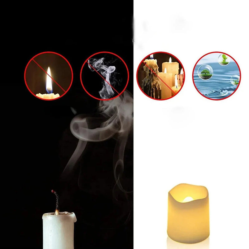 24pcs Flameless LED Candle Lights Creative Wish LED Tea Lamp Warm White Halloween Wedding Christmas Decoration Candle Lights