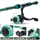 Sougayilang Spinning Fishing Rod Reel Combos 1.8M Telescopic Rod with 5.2:1 3BB Fishign Reel Max Drag 5kg Full Fishing Kit-Green