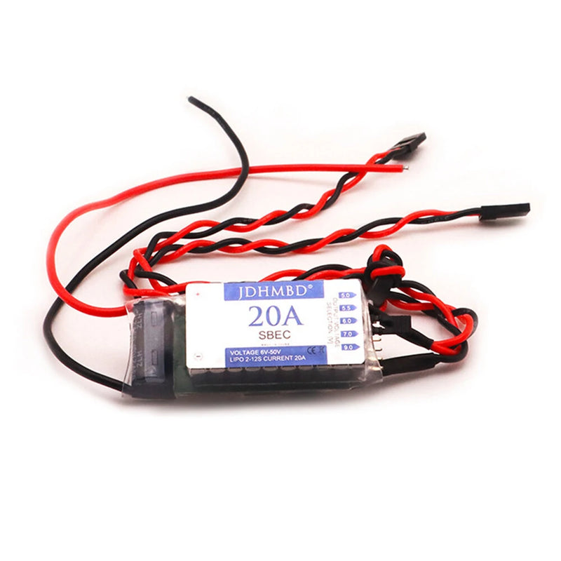 JDHMBD 20A High Current BEC Step-down Module SBEC UBEC External Power Supply Input 6-50V Supports 12S for RC Aircraft Helicopter