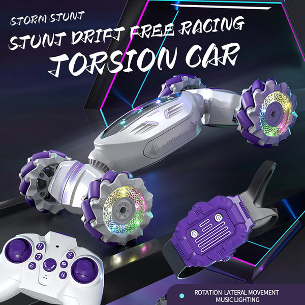 S-002 2.4G 4WD Stunt RC Car Watch Gesture Sensor Induction Deformation LED Light 360 Rotation Twist Drift Radio Remote Control Climbing Vehicle Model Children Kids Electronic Toys