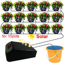 Intelligent Automatic Watering Machine Solarpowered / Lithium Battery Dual Power Automatic Drip Irrigation Kit Timer Self Watering System With 15pcs Drippers