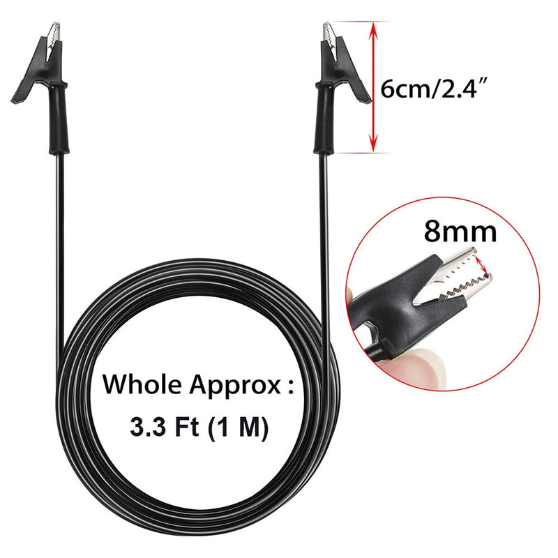 Dual Ended Crocodile Alligator Clips 15A Test Lead Wire Cable 3.3 ft with Copper Clamps Electrical Testing Accessories