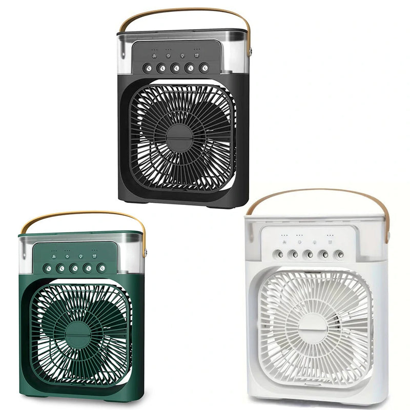 Portable Air Conditioner USB Handle Evaporative Air Cooler Cooling Fan with 3 Speeds / 5 Humidifier Misting Hole / 7 Colors Light For Home Office Travelling