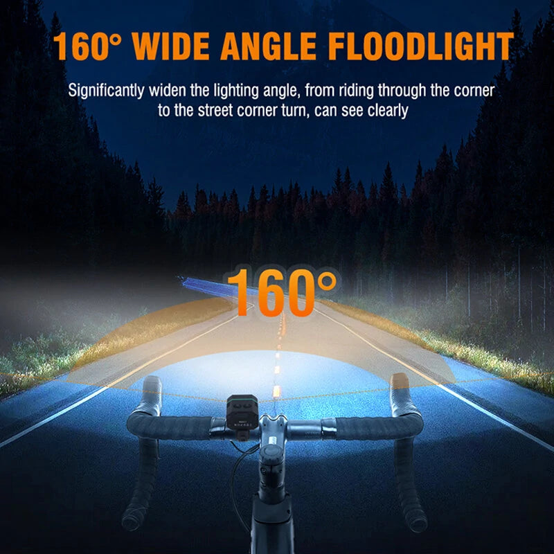 1500Lm Super Bright Bike Headlights IP67 Waterproof Various Lighting Modes Type-C Fast Charge Aluminum Alloy Bicycle Front Light Flashlight