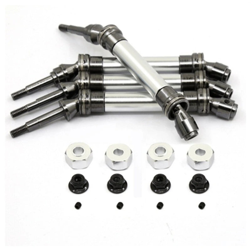 Upgraded Metal Front Rear CVD Drive Shaft w/ Hex Adapter for SLASH 4x4 Huan QI 727 1/10 RC Cars Vehicles Models Parts