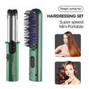 KONKA Mini Portable Hair Styling Kit Curling Iron Straightening Comb Hot Air Comb Hairdressing Set Large Curler Portable Travel Dual-Purpose Barber Curling Iron Straight Hair Comb
