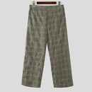 INCERUN Mens Twist Design Casual Long Pant Fashion Retro Striped Loose Fit Straight Trousers for Men