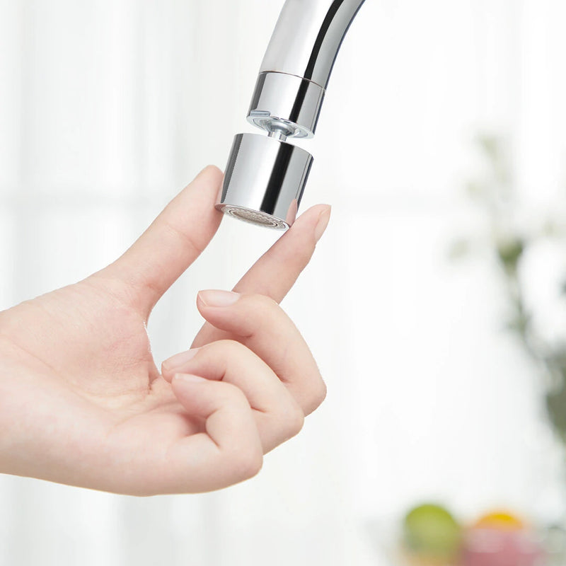Diiib Kitchen Faucet Aerator Water Tap Nozzle Bubbler Water Saving Filter 360-Degree Double Function 2-Flow Splash-proof Tap Connector With 5 Adapter