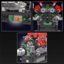 Mould King 10204 Technical Toys MOC Mechanical FE Sports Car V8 Engine Building Block Brick Assembly Kit 750PCS Kids Toys Christmas Gifts