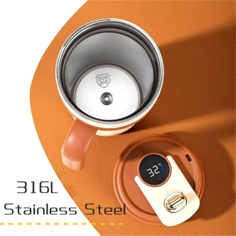 IPRee 650ml Stainless Steel Insulation Cup with Handle Smart Coffee Cup LED Temperature Display Portable Cute Water Bottle for Car