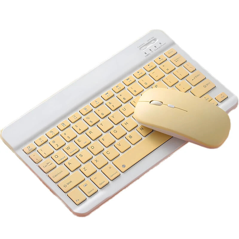10 inch Mini bluetooth Keyboard and Mouse Set for iPad Xiaomi Huawei Phone Tablet Slim Wireless Mute Keyboard for Android IOS Windows