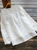 ZANZEA Plus Size Women Cotton Linen V-Neck Embroidery Patterns Casual Loose Blouse