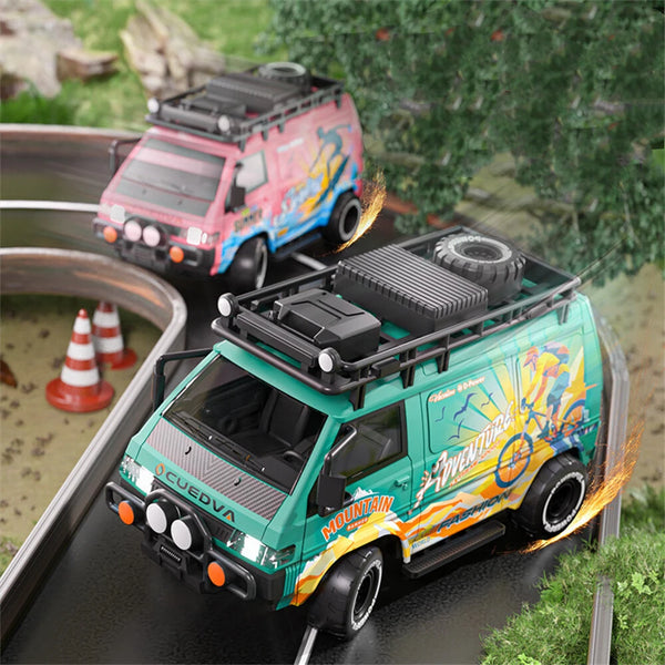 DLK 585-132 RTR 1/24 2.4G 4WD RC Car Sport Mini Bus Drift Off-Road Simulation Camping Van LED Light High Speed Remote Control Racing Micro Vehicles Model Adventure Toys
