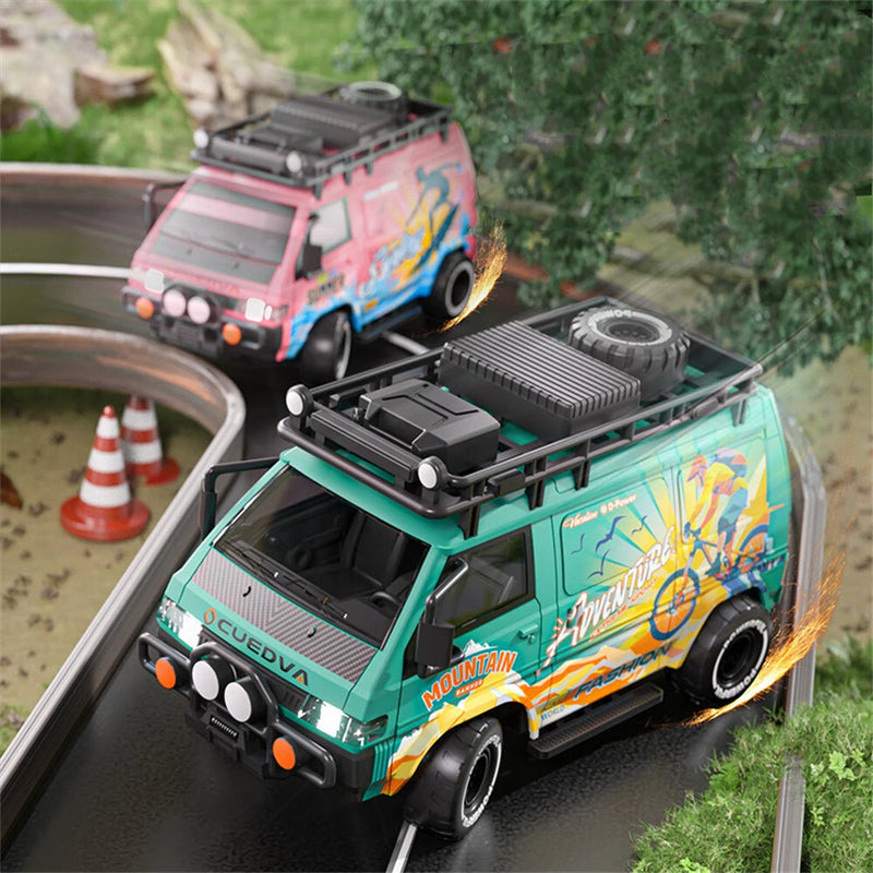 DLK 585-132 RTR 1/24 2.4G 4WD RC Car Sport Mini Bus Drift Off-Road Simulation Camping Van LED Light High Speed Remote Control Racing Micro Vehicles Model Adventure Toys