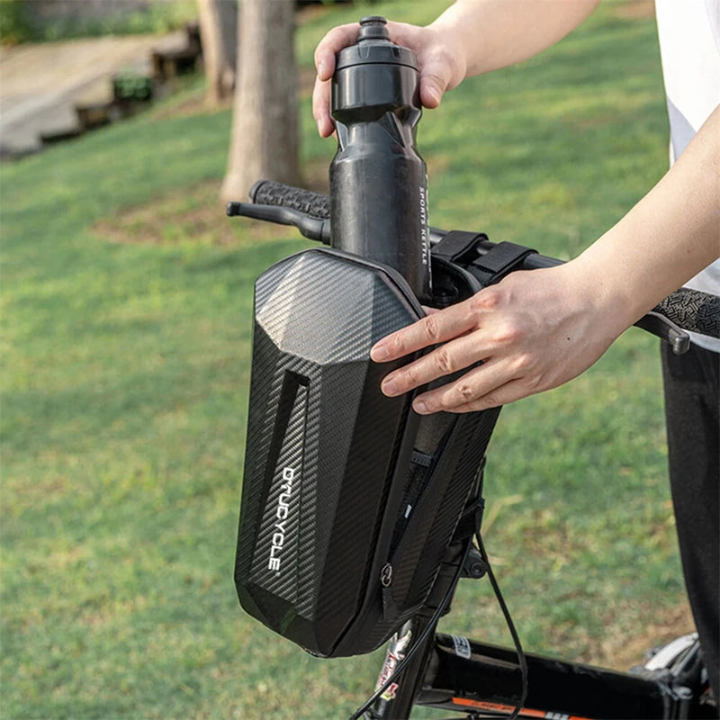 DTUCYCLE 3/4L Electric Bike Bag Waterproof Double Zipper Front Hanging Bag for Electric Bicycle Scooter