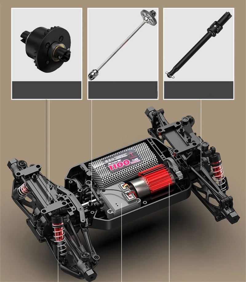 SMRC S910 1/16 2.4G 4WD RC Car Brushless/Brushed High Speed 35km/h 55km/h Off-Road Truck Full Proportional Vehicles Models Toys