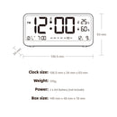 LCD Smart Digital Alarm Clock with Large Display Thermometer Hygrometer Anti-Slip Bottom with Night Light Battery Operated Safe Rounded Corners Design for Home Office Bedroom