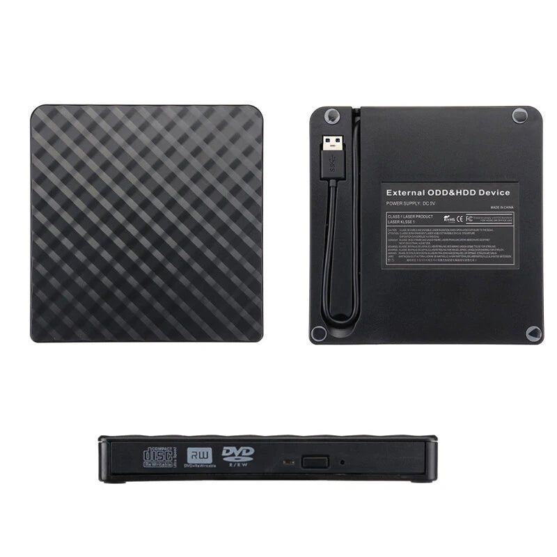 USB3.0 Slim External DVD RW CD Writer Drive Burner Reader Player Portable Optical Drives for Laptop PC DVD Burner DVD