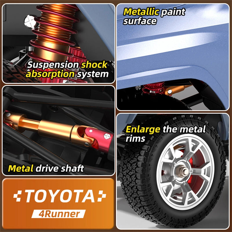 HG TRASPED HG4-209 RTR 1/18 2.4G 4WD RC Car for TOYOTA 4RUNNER Simulated Sound Exhaust System LED Light Vehicles Models Toys