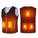 TENGOO HS-05 V-neck Slimming 5 Areas Smart Heating Vest 3 Gear Temperature USB Charging Winter Warmth Cold-proof Waistcoat for Men Women Elderly People