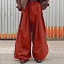 INCERUN Men Casual Baggy Pants Simple Solid Color Button Front Wide Leg Trousers for Men Large Size S-5XL