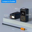 XANES 150PSI Portable Mini Smart Electric Inflator Pump 2000*2 mAh Digital Display USB Charging LED Light Multifunctional Tire Inflation Pump for Car Motorbike Bicycle Balls