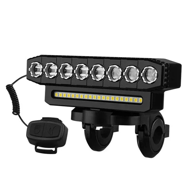 Cansses 3 in 1 4000mAh Battery Bike Headlight 6 Light Modes USB Fast Charging Waterproof Power Bank Phone Bicycle Front Light with 130db Horn for Night Cycling