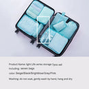 290T 7-Piece Waterproof Travel Storage Bag For Clothing Storage Luggage Foldable Clothes Shoes Underwear Portable Storage Bag Dustproof Luggage Bag