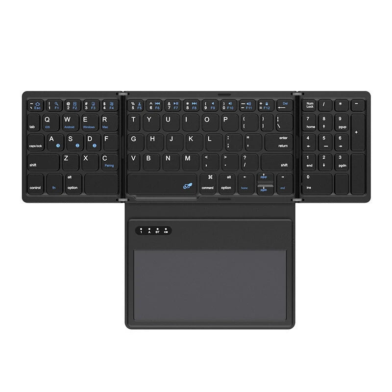 B055 Foladable Bluetooth Keyboard with Touchpad Pocket Folding Keyboard for Laptop Phone Tablet Wireless Rechargeable Keyboard