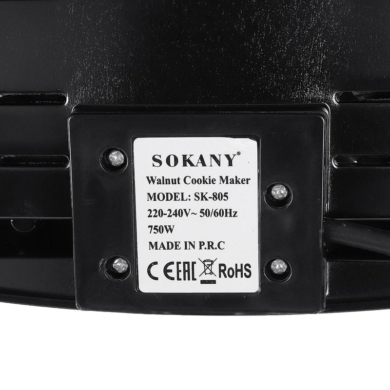 SOKANY 805 750W Mini Electric Walnut Cake Maker Automatic Nut Waffle Bread Machine Sandwich Iron Toaster Baking Breakfast Pan Oven