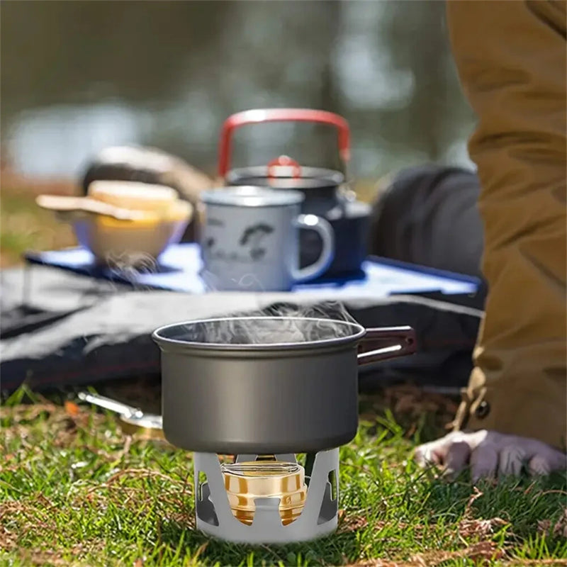 IPRee Portable Mini Alcohol Stove Burner Adjustable Firepower Gasoline Stove Aluminum Alloy Bracket Ultralight Brass Camping Stoves