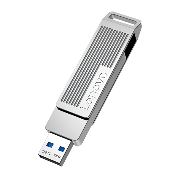 Lenovo SX5 Pro Type-C & USB3.2 Solid State Flash Drive 256GB 128GB Dual Interface 360 Rotation Zinc Alloy USB Disk Portable Thumb Drive