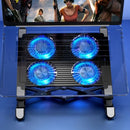 Foldable Alloy Laptop Stand with RGB Lights Silent 4-Fan Design for Portable Gaming Notebook 11-17.3 Inch