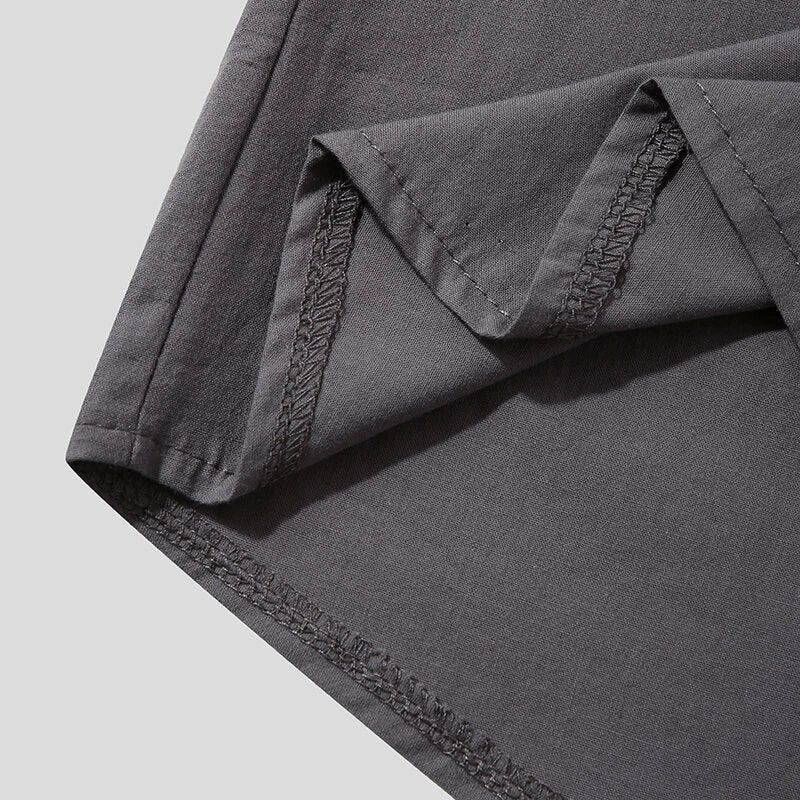 INCERUN Mens Summer Casual Cool Comfort Solid Color Lapel Shirts