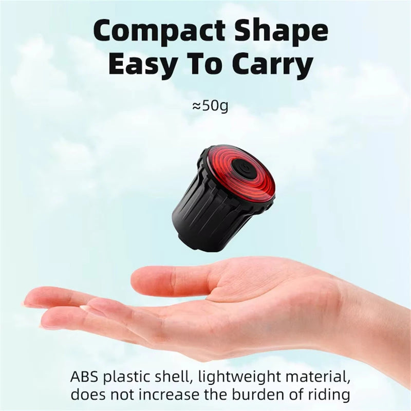 ROCKBROS WR05 100LM Smart Smart Brake Bicycle Taillight 7 Lighting Modes USB Charging 500mAH Bike Rear Light for Outdoor Night Warning Safe Cycling