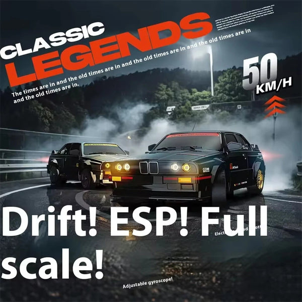 KAMTOM DC162A RTR 1/16 2.4G 4WD 50km/h Drift RC Car ESP Gyro Mini Race LED Light High Speed Racing On-Road Full Proportional Classic Retro Electric Remote Radio Control Vehicles Model Toys