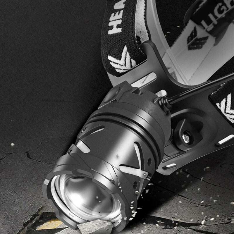 XHP70 Bright LED Headlamp Long-Range Rechargeable Adjustable Focus Outdoor Headlight Head Light
