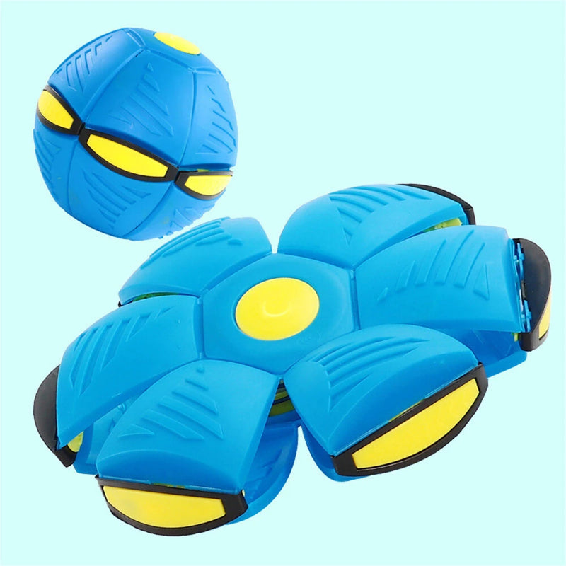 Magic Transforming UFO LED Light Flying Saucer Ball Stress Relief Outdoor Toy Unisex Plastic Deformation Flat Dual Modes Fun