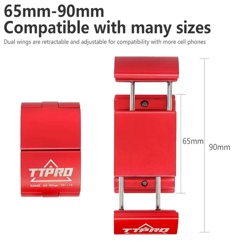 TTPRO Mini Hidden Ring Bicycle Phone Holder Aluminum Alloy Anti-slip Compatible with Multiple Sizes Stable Bike Bracket for Outdoor Cycling
