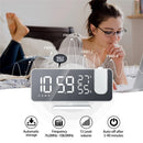 LED Mirror Alarm Clock Big Screen Temperature and Humidity Display with Radio and Time Projection Function Electronic Clock Rechargeable