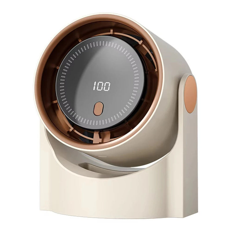 IPRee Mini Cooling Fan Silent Portable Bladeless Fan 100 Level Desktop Fan USB Rechargeable Digital Display High-Speed Circulating Fan