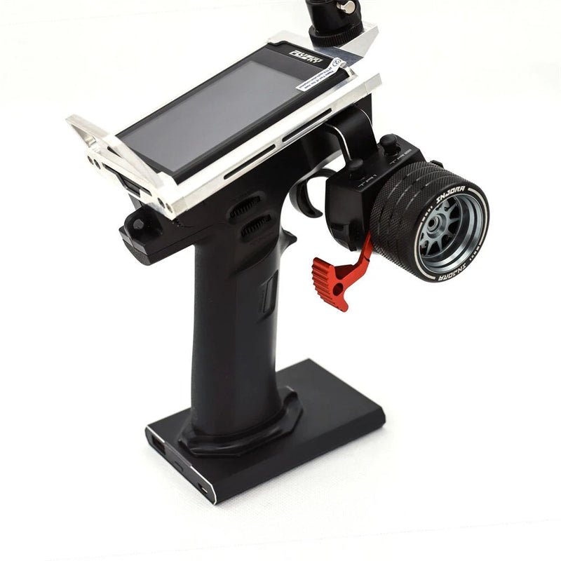 Transmitter CNC Aluminum Alloy Steering Wheel Trigger Adapter Handwheel One-Handed Control Adjustable Accessory for Flysky Noble NB4 NB4+ NB4 PRO Radio Transmitter