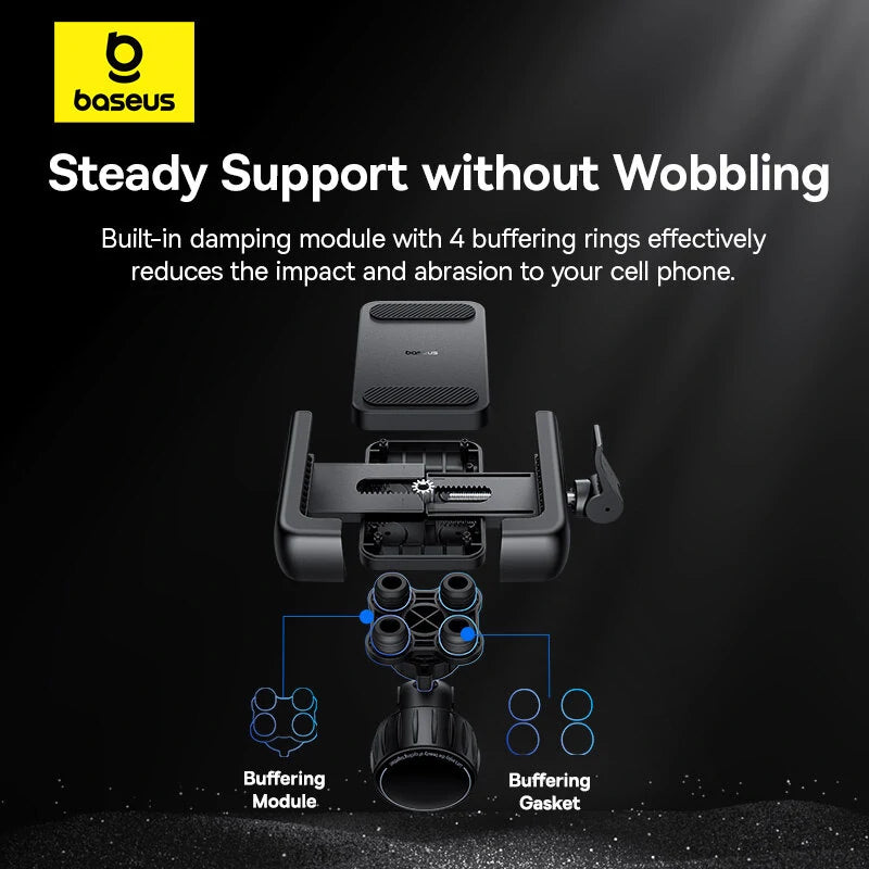 Baseus Phone Holder 5.7"-7.2" Adjustable Phone Clip Stand Shockproof Portable Bike Holder Phone Bracket for Motorcycle Bicycle