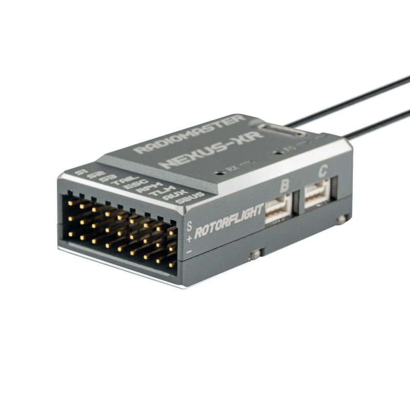 RadioMaster Nexus-XR Flight Controller Rotorflight 2.2 Gyro Integrated Receiver Multi-Function UART Ports Aluminium CNC No-Flybar RC Helicopter Control