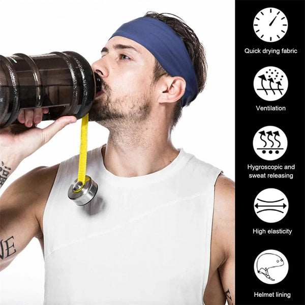 KALOAD 1Pcs Sports Headband Running Fitness Soft Elastic Sweatband Quick-Dry Hairbands for Outdoor Cycling Jog Tennis Yoga Gym