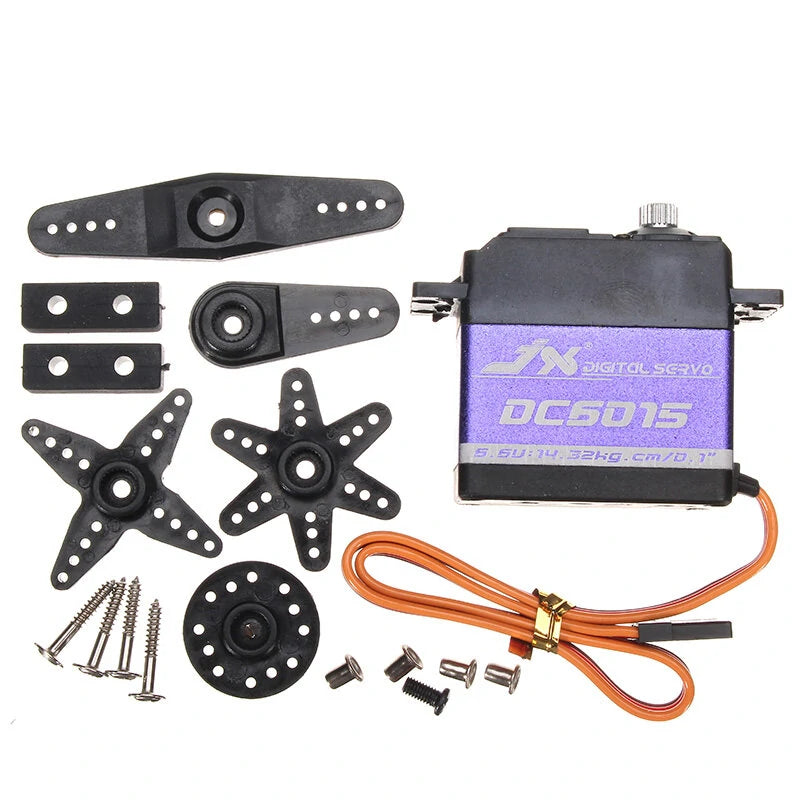 JX DC6015 14.32KG DC Metal Gear High Torque Standard Angle Digital Servo For RC Model Transmitter Radio