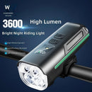 HAWEIWIND Bike Light 1000LM USB Rechargeable 3600mAh Bike Headlight With Horn LCD Display Auto Sensor Cycling for MTB, Scooters
