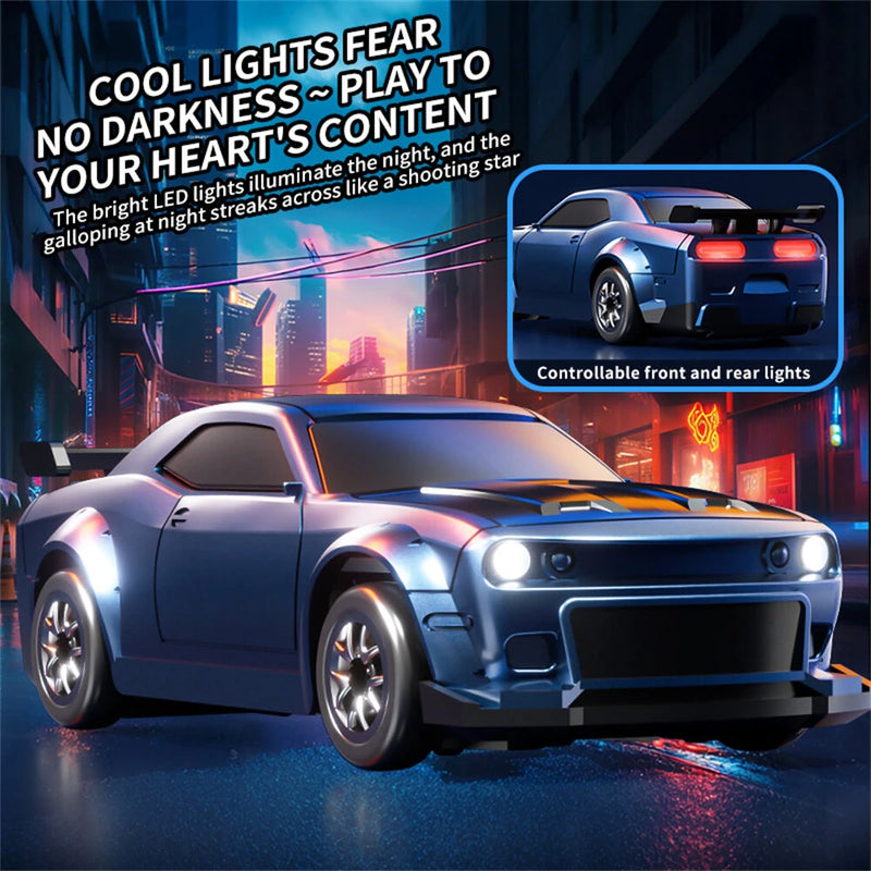 XCL-165 1/64 2.4G 4WD Drift RC Car Mini Racing LED Light Full Proportional Remote Control High Speed On-Road Racing Vehicle Model Boys Gifts Toys