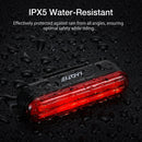 LAOTIE LS80 Smart Brake Sensor Bike Taillight 500mAh Battery 6 Light Modes Type-C Rechargeable IPX5 Waterproof Wear-resistant Bicycle Rear Light for Night Cycling