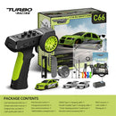 Turbo Racing C66 RTR 1/76 2.4G RWD Mini Drift RC Car with Upgrading Gyro Motor Throttle Curve Micro Full Proportional LED Light On-Road Racing Remote Control Vehicles Models Kids Children Toys